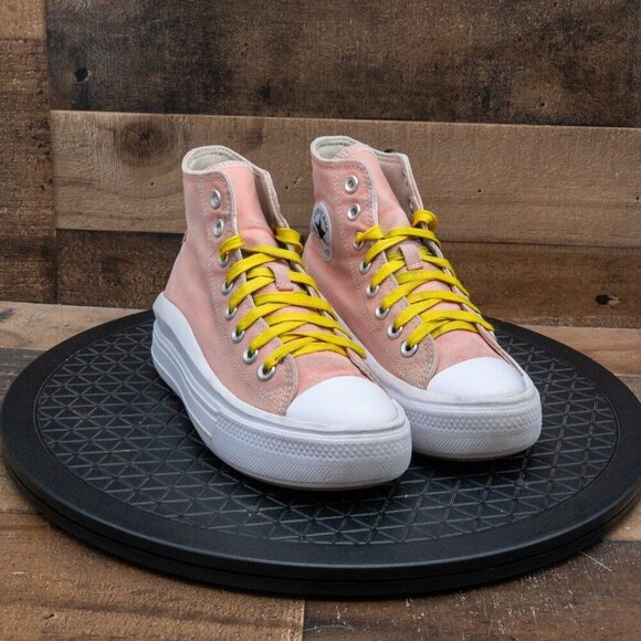 CONVERSE ALL STAR MOVE HI PLATFORM WOMENS ATHLETIC SHOES PINK CTAS RETRO SIZE 6 - Picture 3 of 9